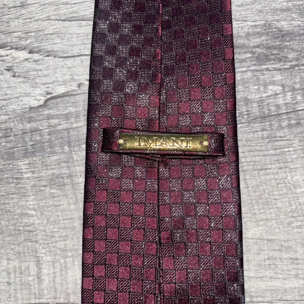 Imani Uomo Burgundy Jacquard Silk Tie